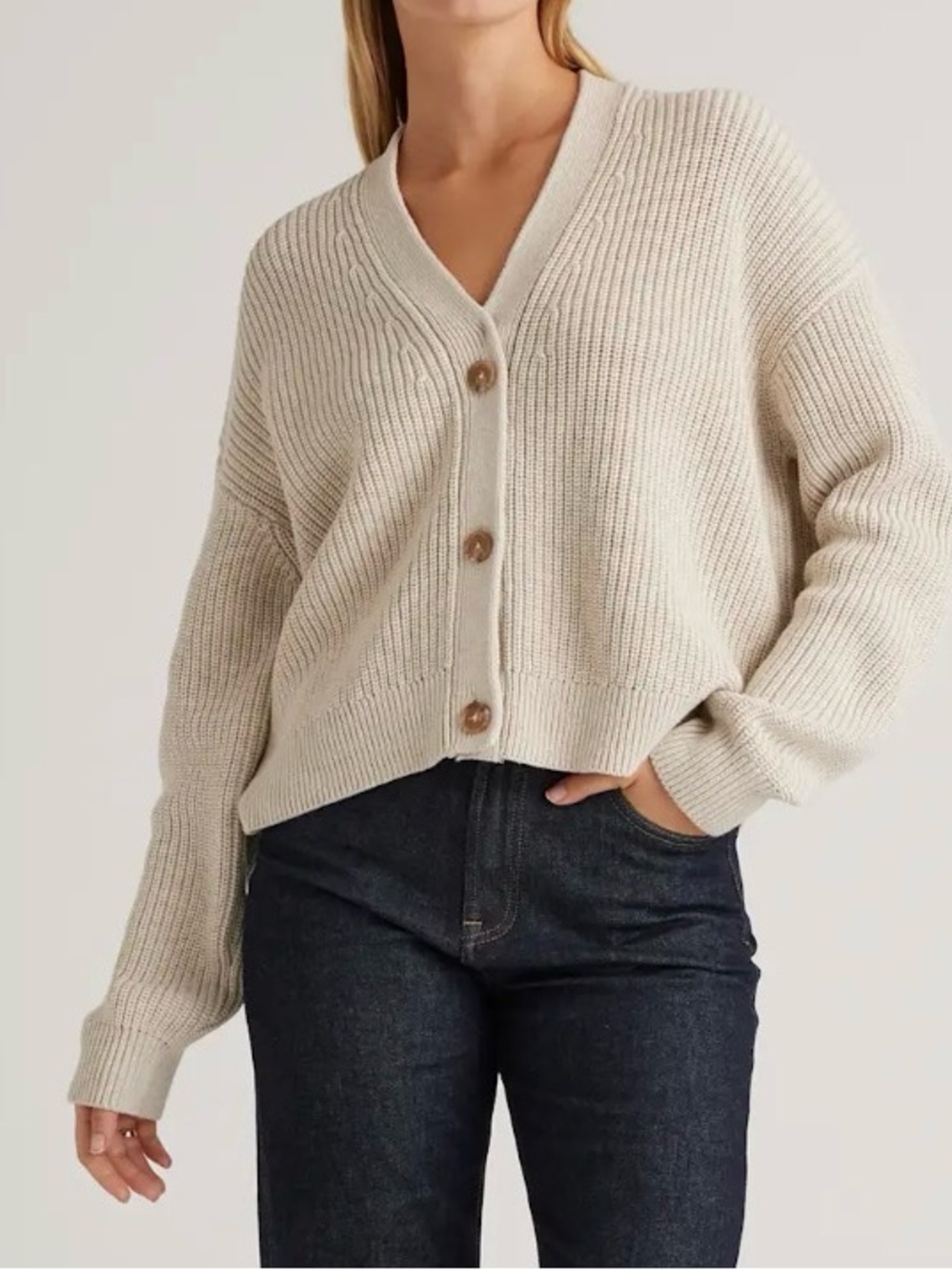 NWT Quince beige cardigan - size S